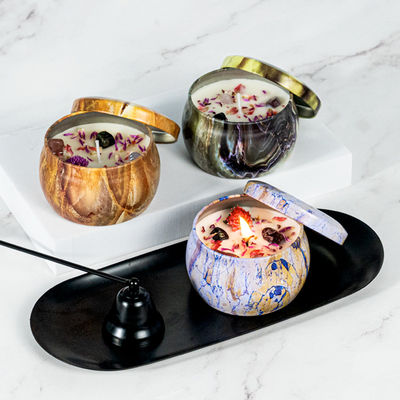 Natural Home Fragrance Soy Jar Candles Multi Colors Tin Scented Candle 4.4oz Candle Set