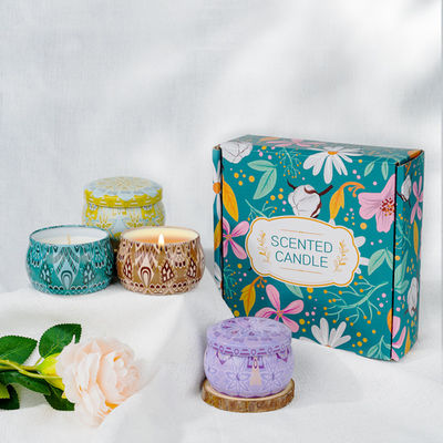4 Different Fragrance Candle Tin Scented Candle For Customized Festival Restrictions