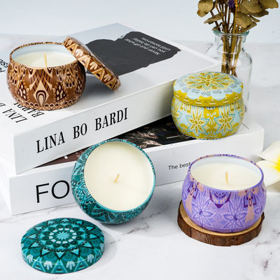 4 Different Fragrance Candle Tin Scented Candle For Customized Festival Restrictions