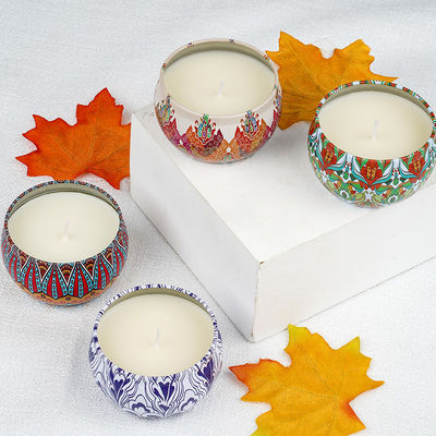 Customized Tin Scented Candle Grass Scented Soy Wax Candles Gift Set