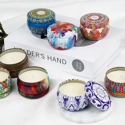 Customized Tin Scented Candle Grass Scented Soy Wax Candles Gift Set