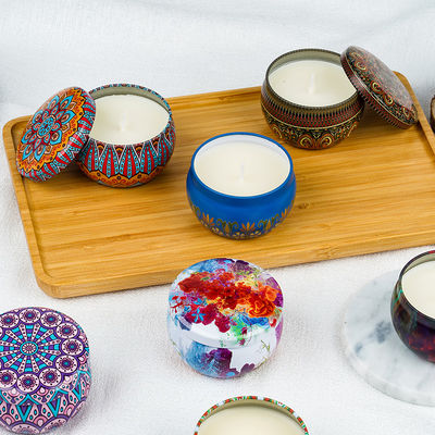 Customized Tin Scented Candle Grass Scented Soy Wax Candles Gift Set