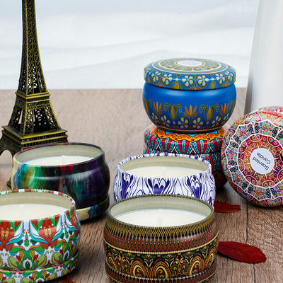 Customized Tin Scented Candle Grass Scented Soy Wax Candles Gift Set