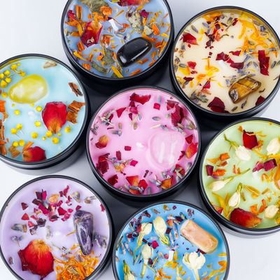 Customized Tin Scented Candle Fragrance Spiritual Healing Gift Energy Soy Candle Gift Set
