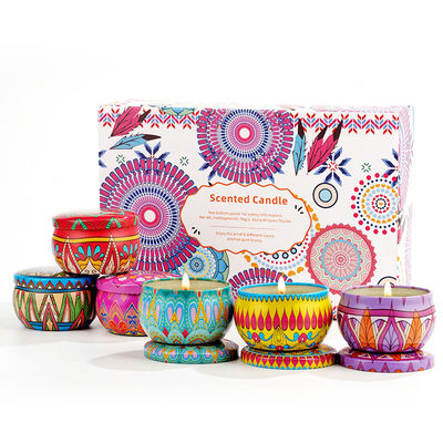 Party Wedding Birthday Decorative Colorful Tin Soy Wax Candle