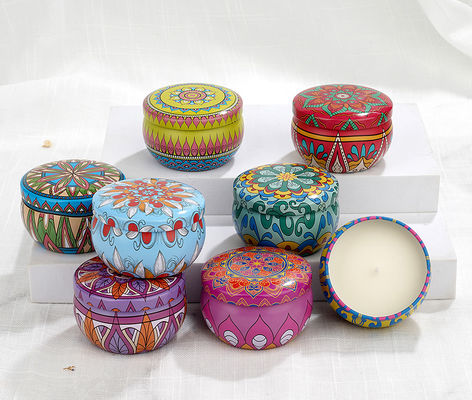 Party Wedding Birthday Decorative Colorful Tin Soy Wax Candle