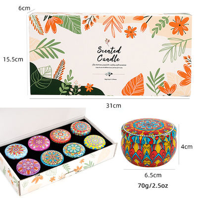 8 Pack Yoga Aroma Candle Set Tin Scented Candle  Spirit Healing