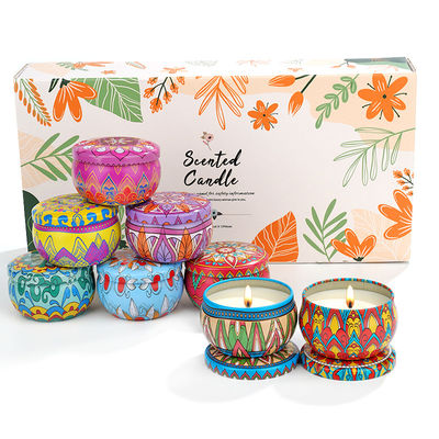 8 Pack Yoga Aroma Candle Set Tin Scented Candle  Spirit Healing