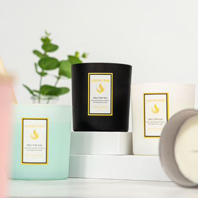 Customized Logo Glass Jar Scented Candle Colored Soy Based Scented Candles