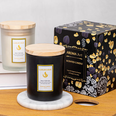 Customized Logo Glass Jar Scented Candle Colored Soy Based Scented Candles