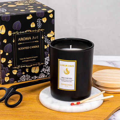 Customized Logo Glass Jar Scented Candle Colored Soy Based Scented Candles