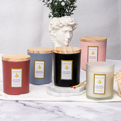 Customized Logo Glass Jar Scented Candle Colored Soy Based Scented Candles