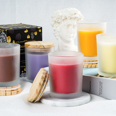 Large Pillar Glass Jar Scented Candle Scented Soy Wax Candles For Meditation Gift