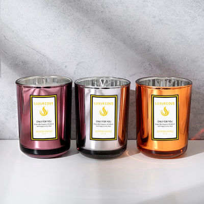 Customized Glass Jar Scented Candle Electroplated Color Luxury Home Candles