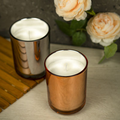 Customized Glass Jar Scented Candle Electroplated Color Luxury Home Candles