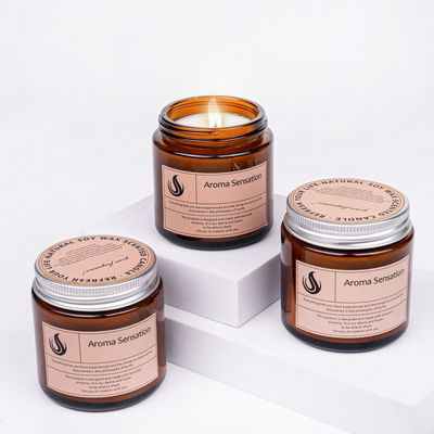 Home Decoration Aromatherapy Scented Soy Candles In Customized Jars With Lids