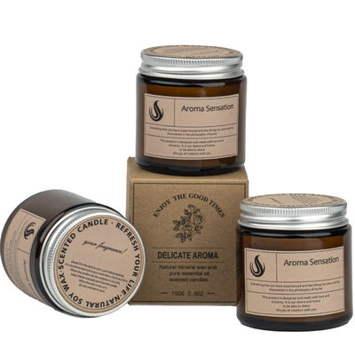 Home Decoration Aromatherapy Scented Soy Candles In Customized Jars With Lids