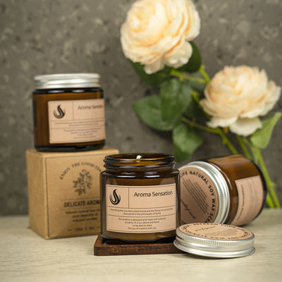 Home Decoration Aromatherapy Scented Soy Candles In Customized Jars With Lids