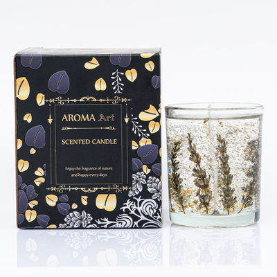 Decorative Dried Flower Candles And Gel Wax Glass Jar Scented Candle
