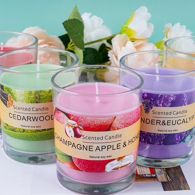 Soy Wax Glass Jar Scented Candle Luxury Aromatherapy Candle In Transparent Glass Jar