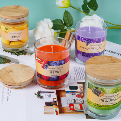 Soy Wax Glass Jar Scented Candle Luxury Aromatherapy Candle In Transparent Glass Jar