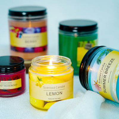 Non Toxic Glass Jar Scented Candle Tearless Smokeless Candle Wax Glass Jar Candles