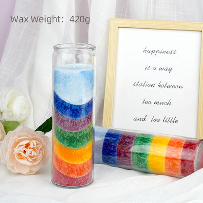 Glass Jar Scented Rainbow 7 Day Prayer Chakra Candles