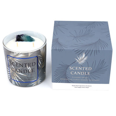 Glass Jar Fragrance Scented Candle Wax With Natural Soy Wax And Crystal