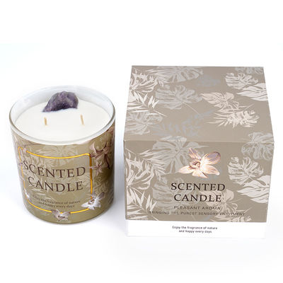 Glass Jar Fragrance Scented Candle Wax With Natural Soy Wax And Crystal