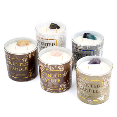Glass Jar Fragrance Scented Candle Wax With Natural Soy Wax And Crystal