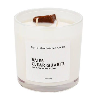 398g 14oz Healing Crystal Glass Jar Scented Candle  Aromatherapy Candles Iridescent