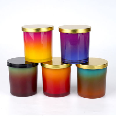 Natual Soy Wax Frosted Glass Jar Scented Candle With Metal Lid