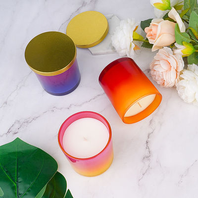 Natual Soy Wax Frosted Glass Jar Scented Candle With Metal Lid