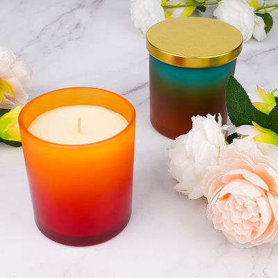 Natual Soy Wax Frosted Glass Jar Scented Candle With Metal Lid