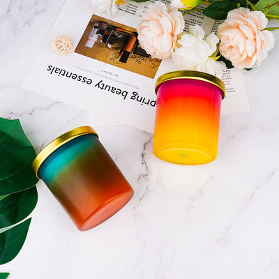 Natual Soy Wax Frosted Glass Jar Scented Candle With Metal Lid