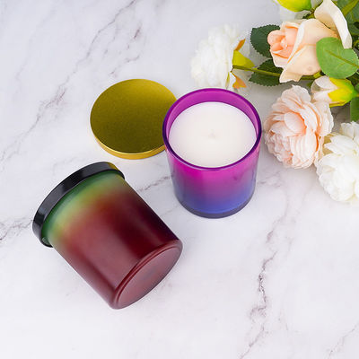 Natual Soy Wax Frosted Glass Jar Scented Candle With Metal Lid