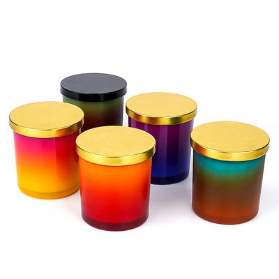 Natual Soy Wax Frosted Glass Jar Scented Candle With Metal Lid
