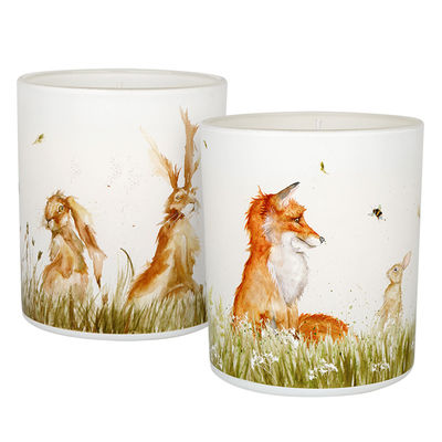 Fox Rabbit Glass Vessel Natural Scented Candles Burning Time 45 Hours