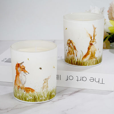 Fox Rabbit Glass Vessel Natural Scented Candles Burning Time 45 Hours
