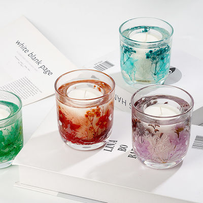 Glass Jar Scented Candle Customized Logo Acceptable Creative Wax Jelly Aromatherapy Scented Glass Jar Candle