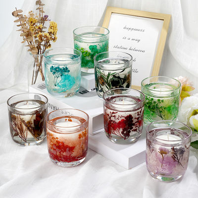 Glass Jar Scented Candle Customized Logo Acceptable Creative Wax Jelly Aromatherapy Scented Glass Jar Candle