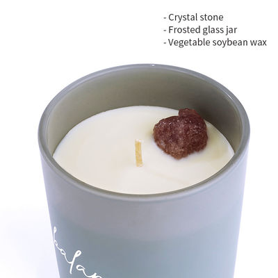 Glass Jar Scented Candle High Scented Candle Burning Time 45 Hours Crystal Scented Candles with Glass Lid 10oz