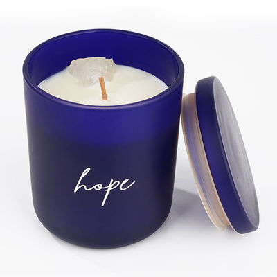 Glass Jar Scented Candle High Scented Candle Burning Time 45 Hours Crystal Scented Candles with Glass Lid 10oz
