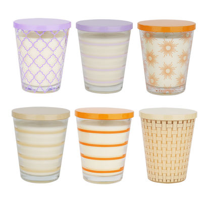 Glass Jar Scented Candle Customer's Requirements Luxury Home Decor Soy Wax Candles in Colored Glass Vessels