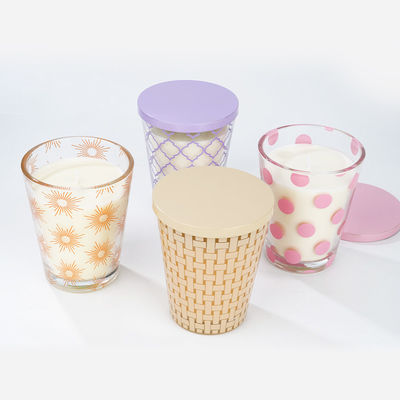 Glass Jar Scented Candle Customer's Requirements Luxury Home Decor Soy Wax Candles in Colored Glass Vessels