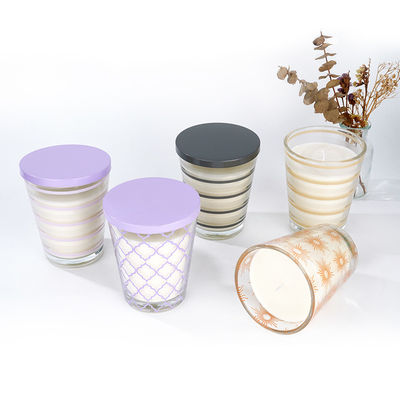 Glass Jar Scented Candle Customer's Requirements Luxury Home Decor Soy Wax Candles in Colored Glass Vessels