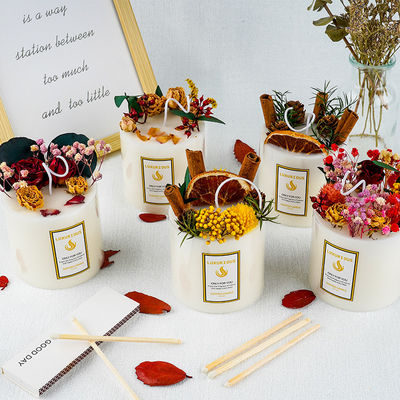 Personalized Luxury Scented Candle Craft Candle With Dried Flowers And Soy Scent
