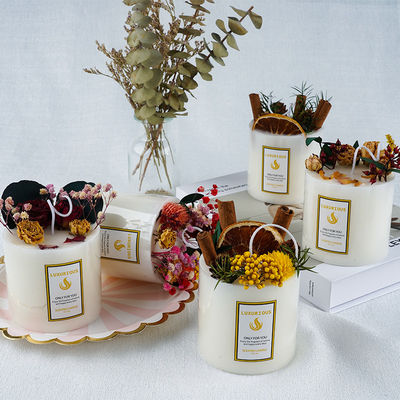 Personalized Luxury Scented Candle Craft Candle With Dried Flowers And Soy Scent