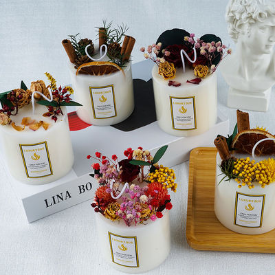 Personalized Luxury Scented Candle Craft Candle With Dried Flowers And Soy Scent