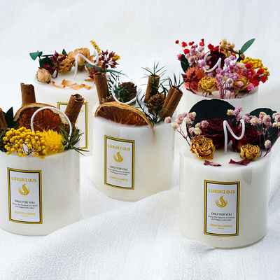 Personalized Luxury Scented Candle Craft Candle With Dried Flowers And Soy Scent